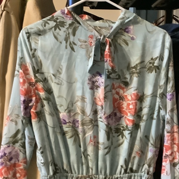 Nannette‎ Floral Midi Dress - Light Blue and Pink - Picture 9 of 10